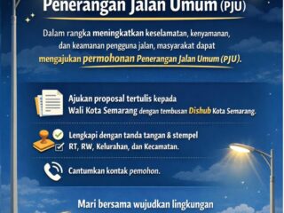 Mulai Januari 2026, pengelolaan Penerangan Jalan Umum di Kota Semarang beralih ke Dinas Perhubungan.