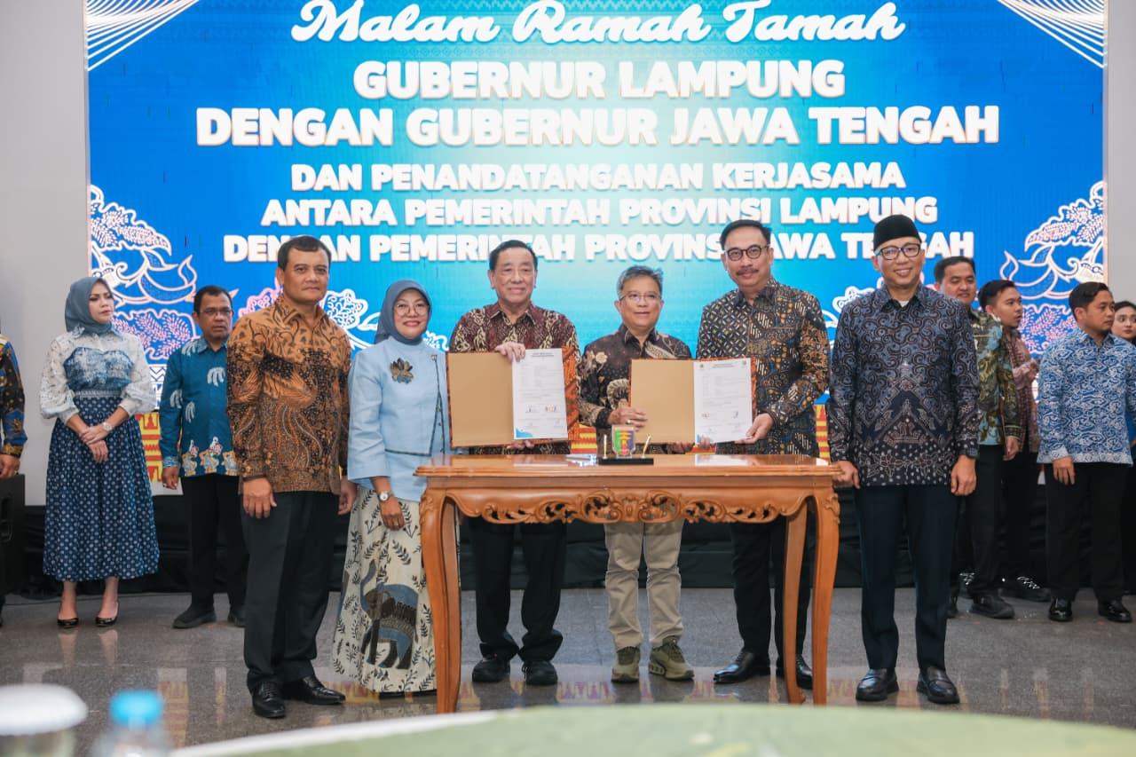 Pemprov Jateng–Lampung Teken 11 Kerja Sama Lintas Sektor Senilai Rp 832,3 Miliar per Tahun