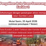 Informasi Penumpang: Rute Trans Semarang Berubah karena Penutupan Jalan Gombel Lama