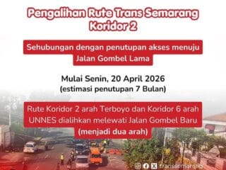 Informasi Penumpang: Rute Trans Semarang Berubah karena Penutupan Jalan Gombel Lama