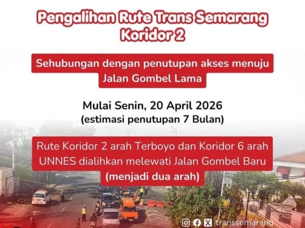 Informasi Penumpang: Rute Trans Semarang Berubah karena Penutupan Jalan Gombel Lama