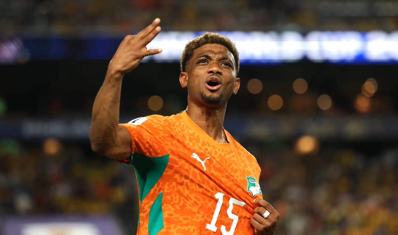 Amad Diallo merayakan gol kemenangan Pantai Gading ke gawang Ekuador di Piala Dunia 2026