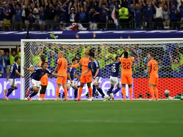 Daichi Kamada, merayakan gol penyeimbang ke gawang Belanda pada laga Grup F Piala Dunia 2026.