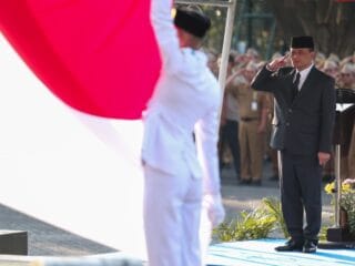 Gubernur Jawa Tengah, Ahmad Luthfi menjadi inspektur upacara Hari Lahir Pancasila tingkat Provinsi Jawa Tengah, di Halaman Kantor Gubernur Jawa Tengah, Senin (1/6/2026).