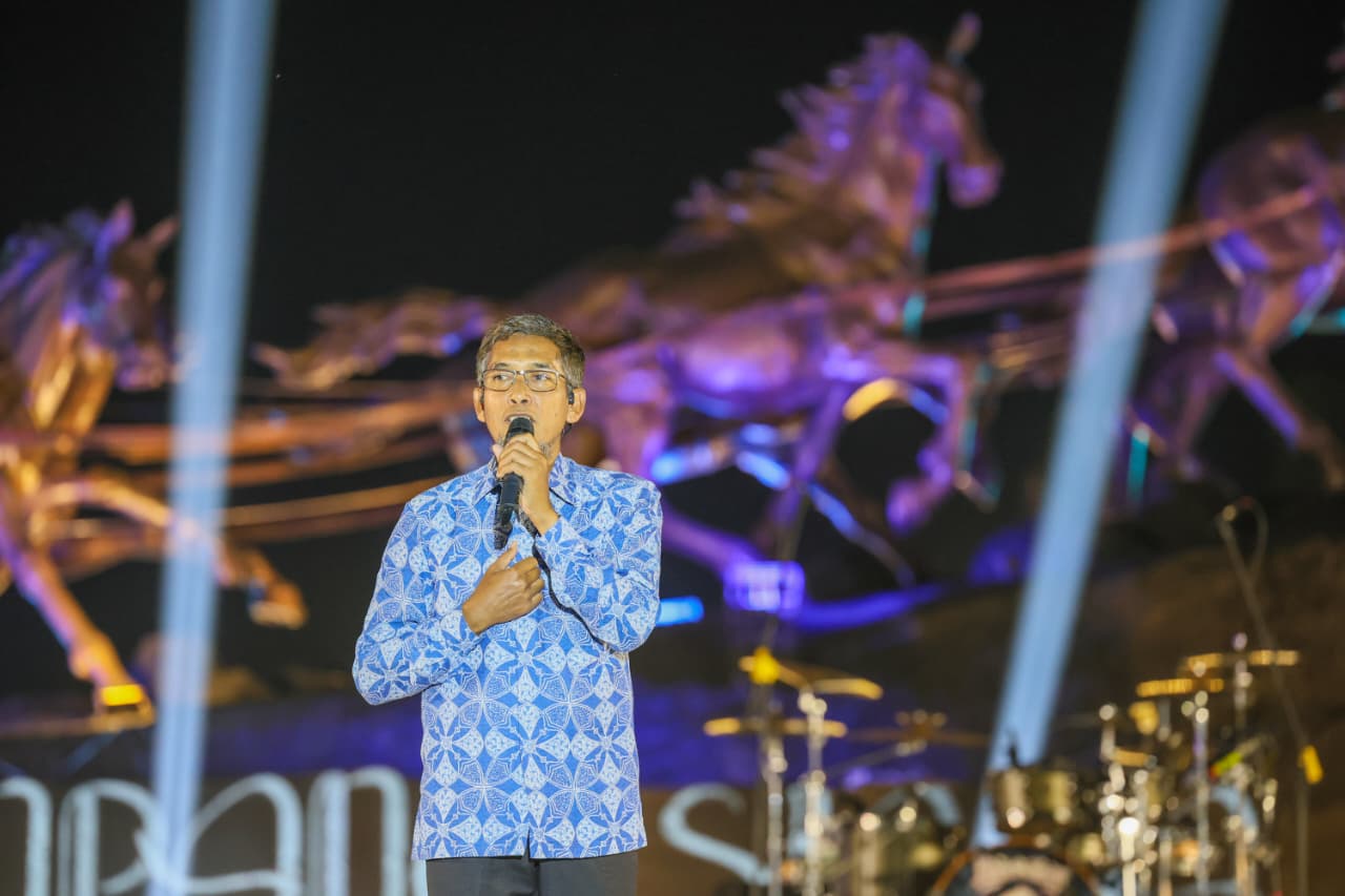 Sekda Jateng Sumarno memberikan sambutan pada puncak peringatan HUT ke-179 Kabupaten Boyolali.
