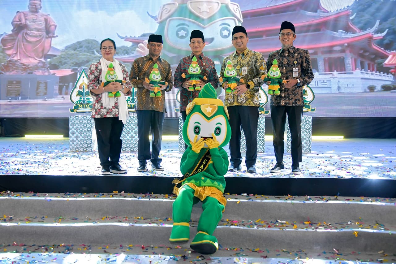 Peluncuran maskot dan logo MTQ Nasional XXXI 2026 di Masjid Agung Jawa Tengah, Semarang.