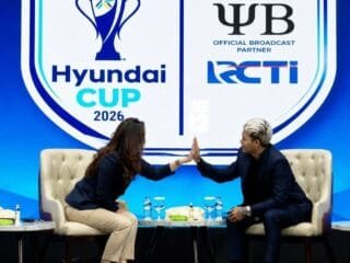 Reza Arap hadir di konferensi pers kolaborasi dengan MNC Group untuk siarkan Piala AFF 2026.