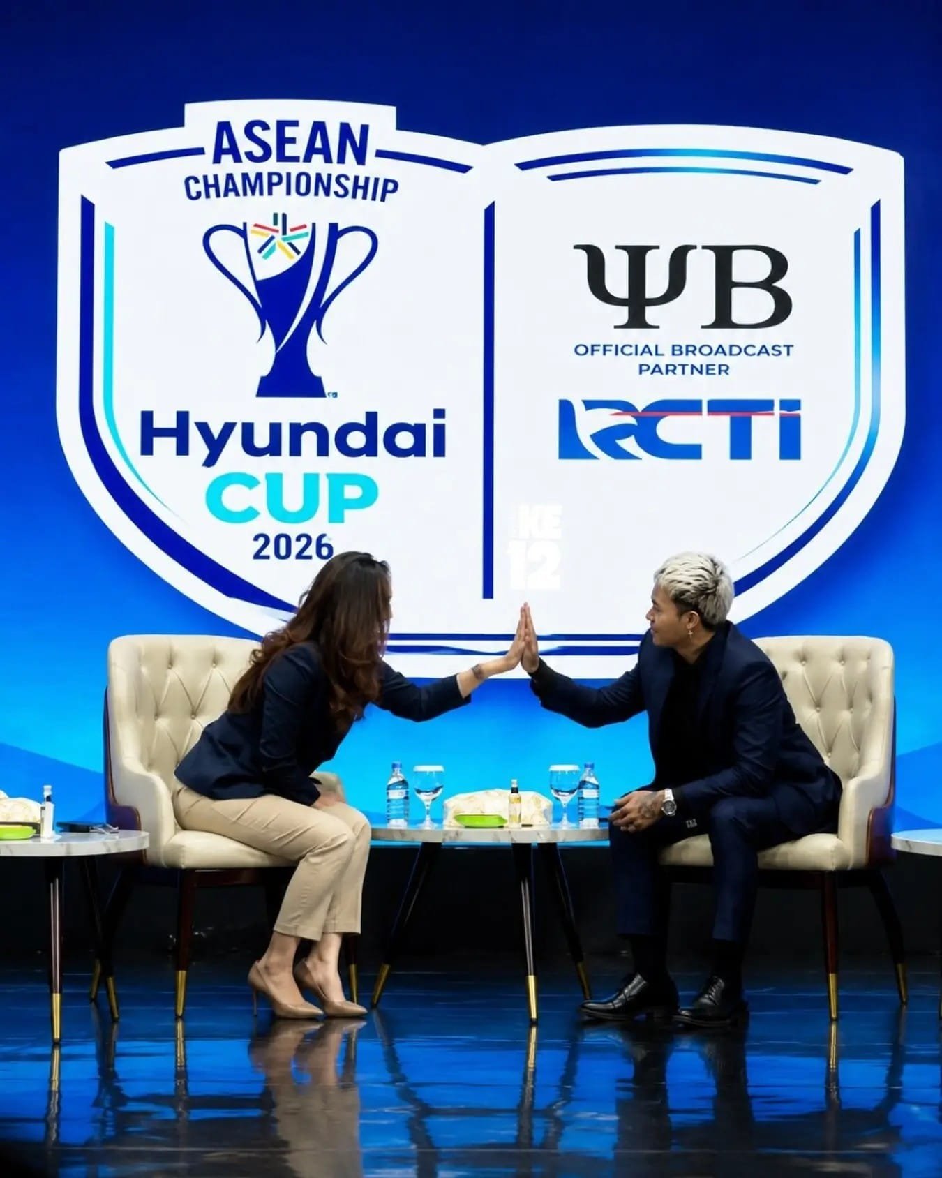 Reza Arap hadir di konferensi pers kolaborasi dengan MNC Group untuk siarkan Piala AFF 2026.