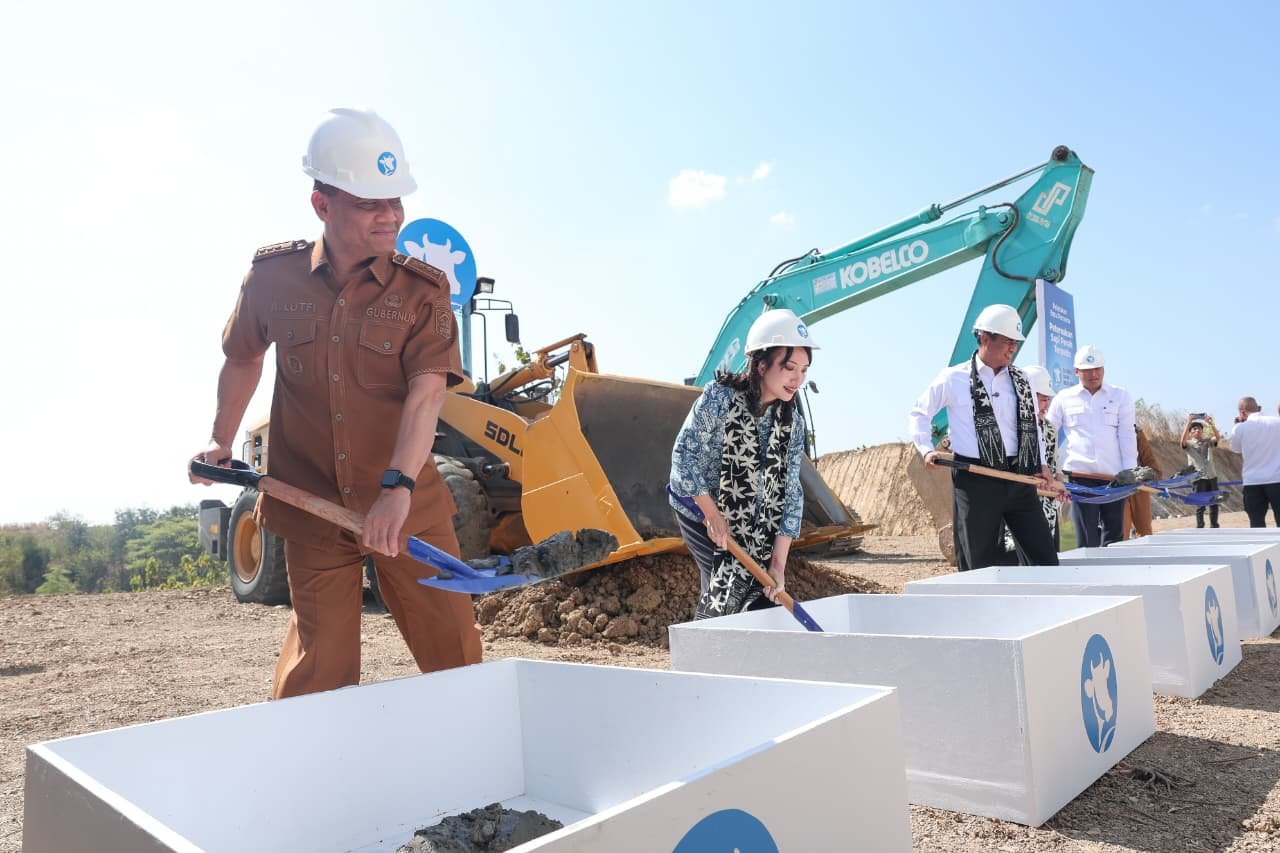 Gubernur Ahmad Luthfi groundbreaking peternakan sapi perah di Brebes.