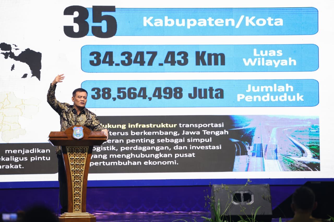 Gubernur Ahmad Luthfi hadiri Tegal Business Forum 2026 dorong pertumbuhan investasi daerah.