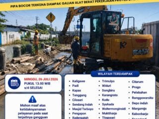 Distribusi Air PDAM Semarang Terganggu Akibat Perbaikan Pipa Kaligawe, Ini Daftar Wilayah Terdampak