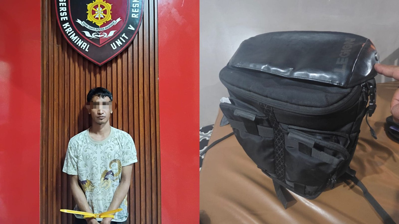 Polrestabes Semarang amankan pelaku pencurian tas penumpang di Stasiun Tawang usai viral.
