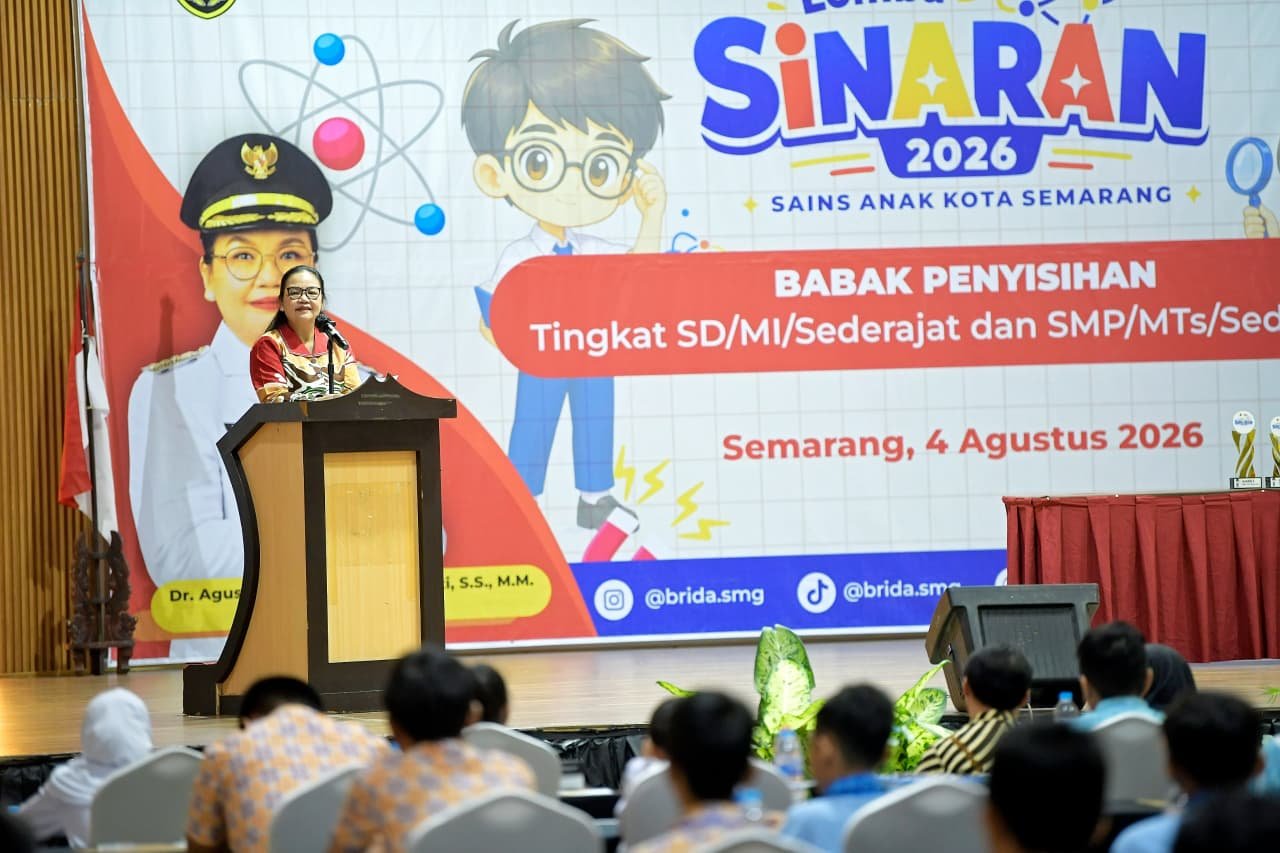 Wali Kota Semarang Agustina Wilujeng buka ajang Lomba SiNARAN 2026 dorong budaya ilmiah anak.